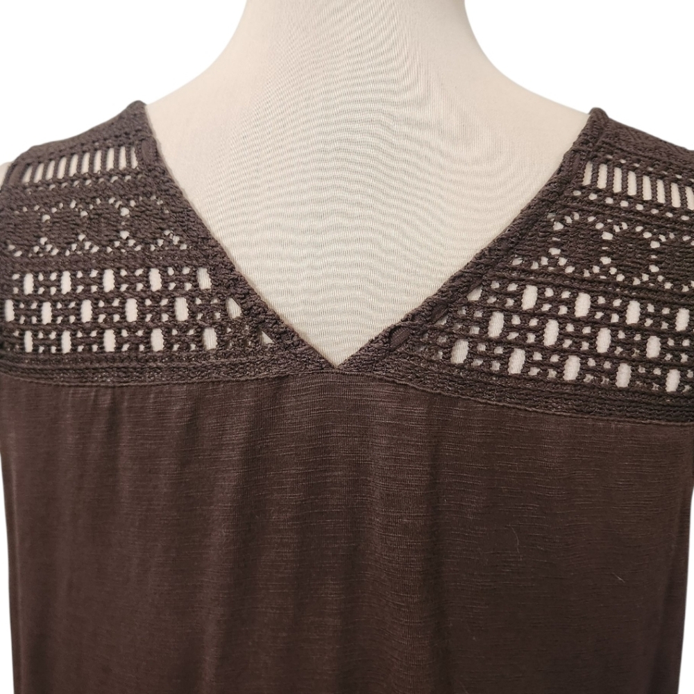 J. JILL Kona Brown Crocheted Lace Shift Dress - Size L - Picture 11 of 15